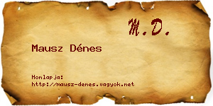 Mausz Dénes névjegykártya